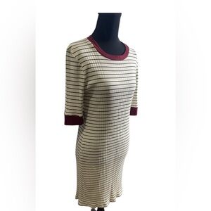 Joie Tralena Striped Rib Knit Body Con Crew Neck Dress Size Medium
